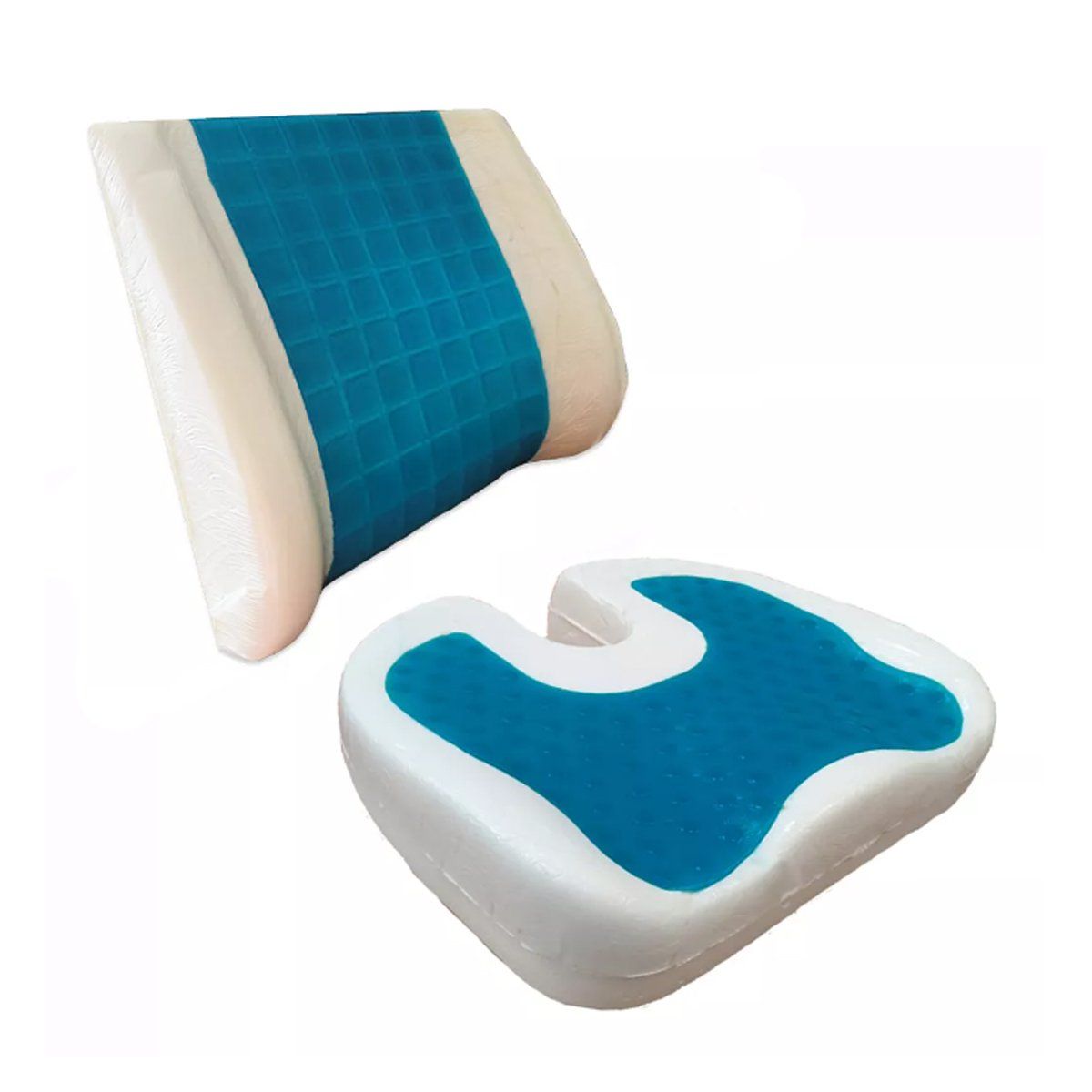 TECHCONFORT - Cojín coxis en Gel y Soporte lumbar viscoelástico combo antiescaras