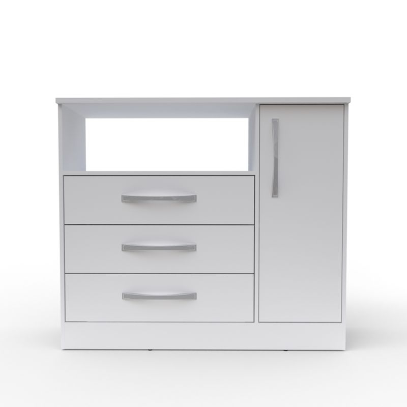 MULTIMUEBLES - COMODA 3 CAJONES ARMARIO BLANCO 75X90X36
