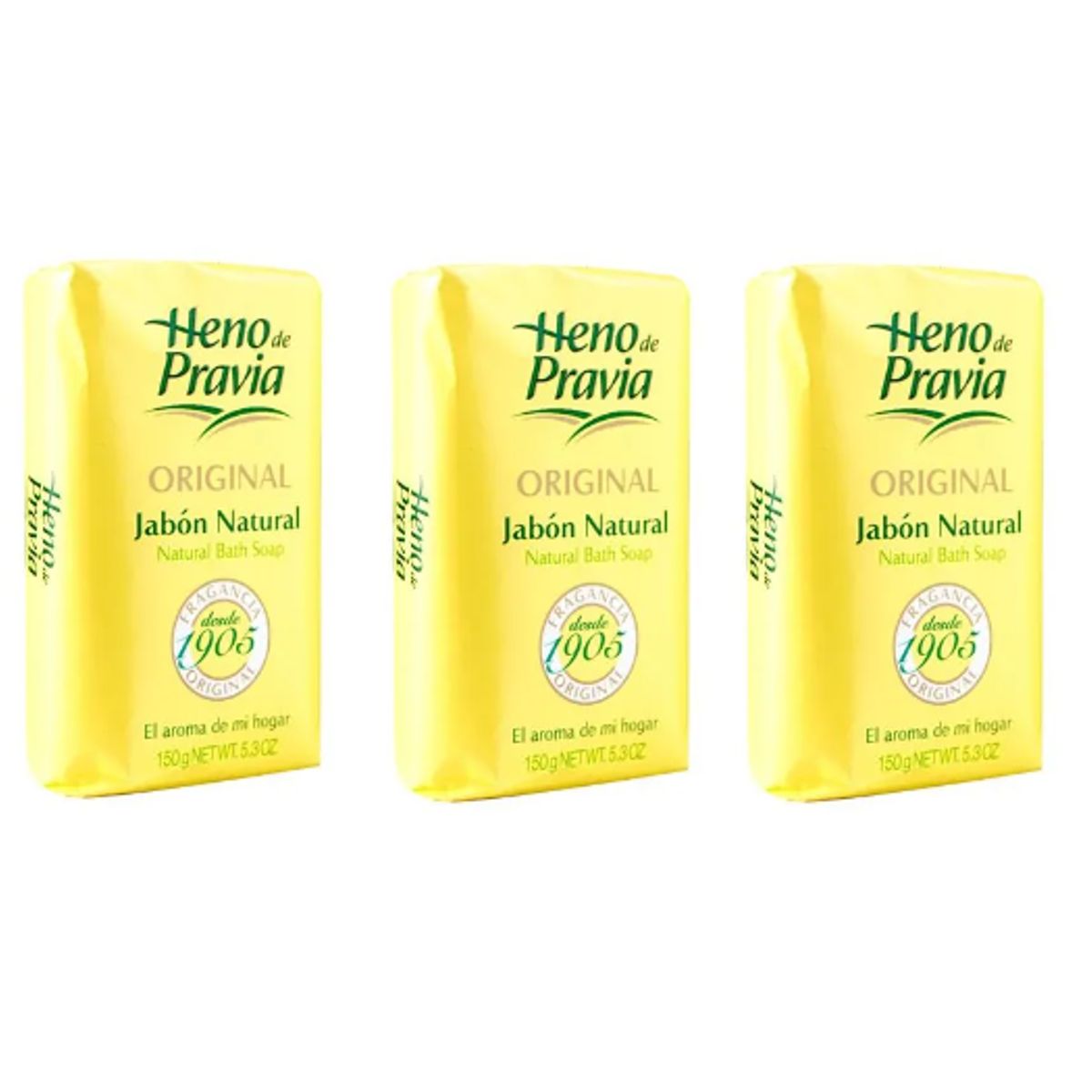HENO DE PRAVIA - Jabón en Barra Heno de Pravia Original - 3Pack - 450 gr