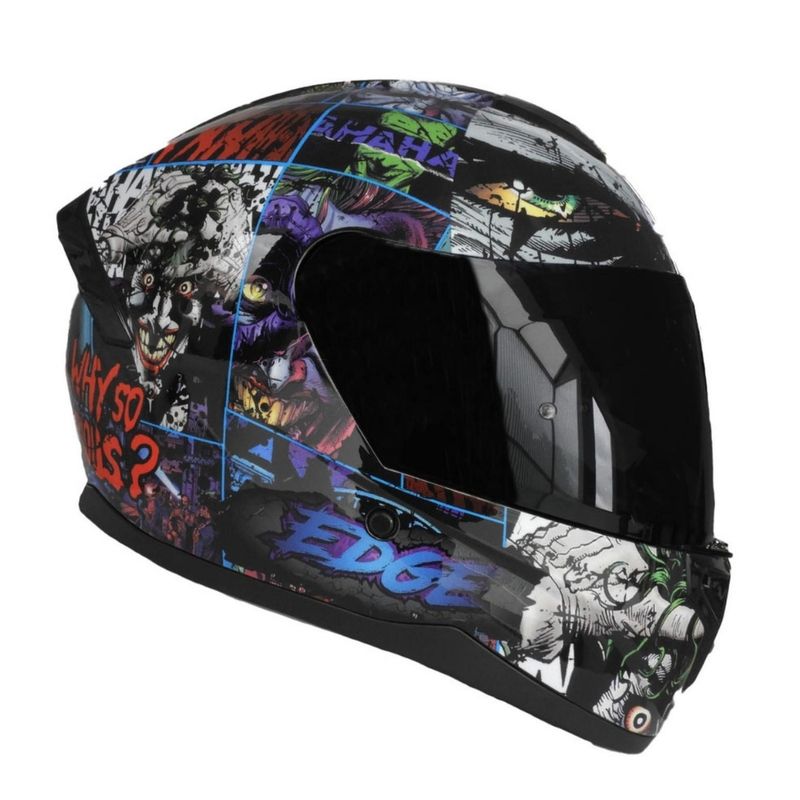EDGE HELMETS - Casco DC Integral Zoom Pro Joker Certificado DOT - Multicolor - M Mate