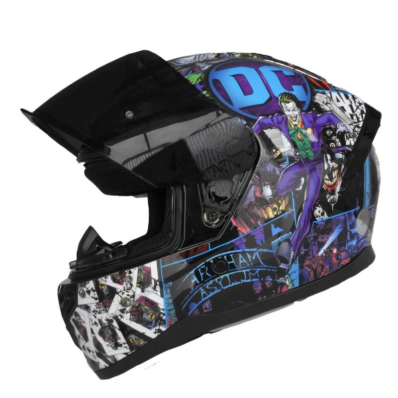 EDGE HELMETS - Casco DC Integral Zoom Pro Joker Certificado DOT - Multicolor - M Brillante