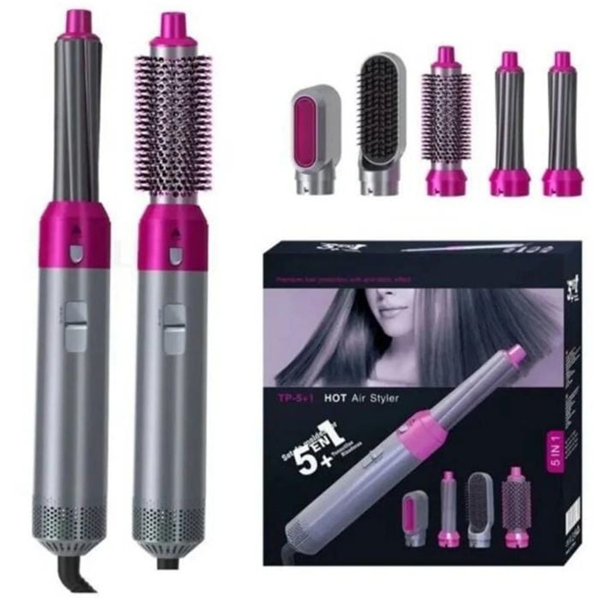 INFANTILES CAJUROMIX - KIT CEPILLO DE AIRE CALIENTE  PARA  ALIZAR,SECAR EN 5 EN 1