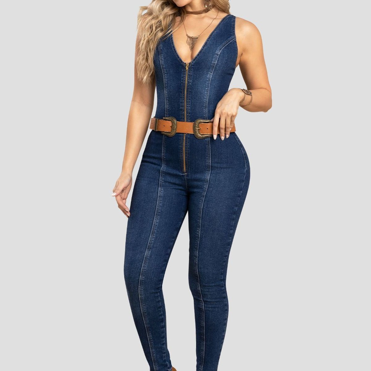 MARKETING PERSONAL - Enterizo Largo Mujer Azul Mp 104346