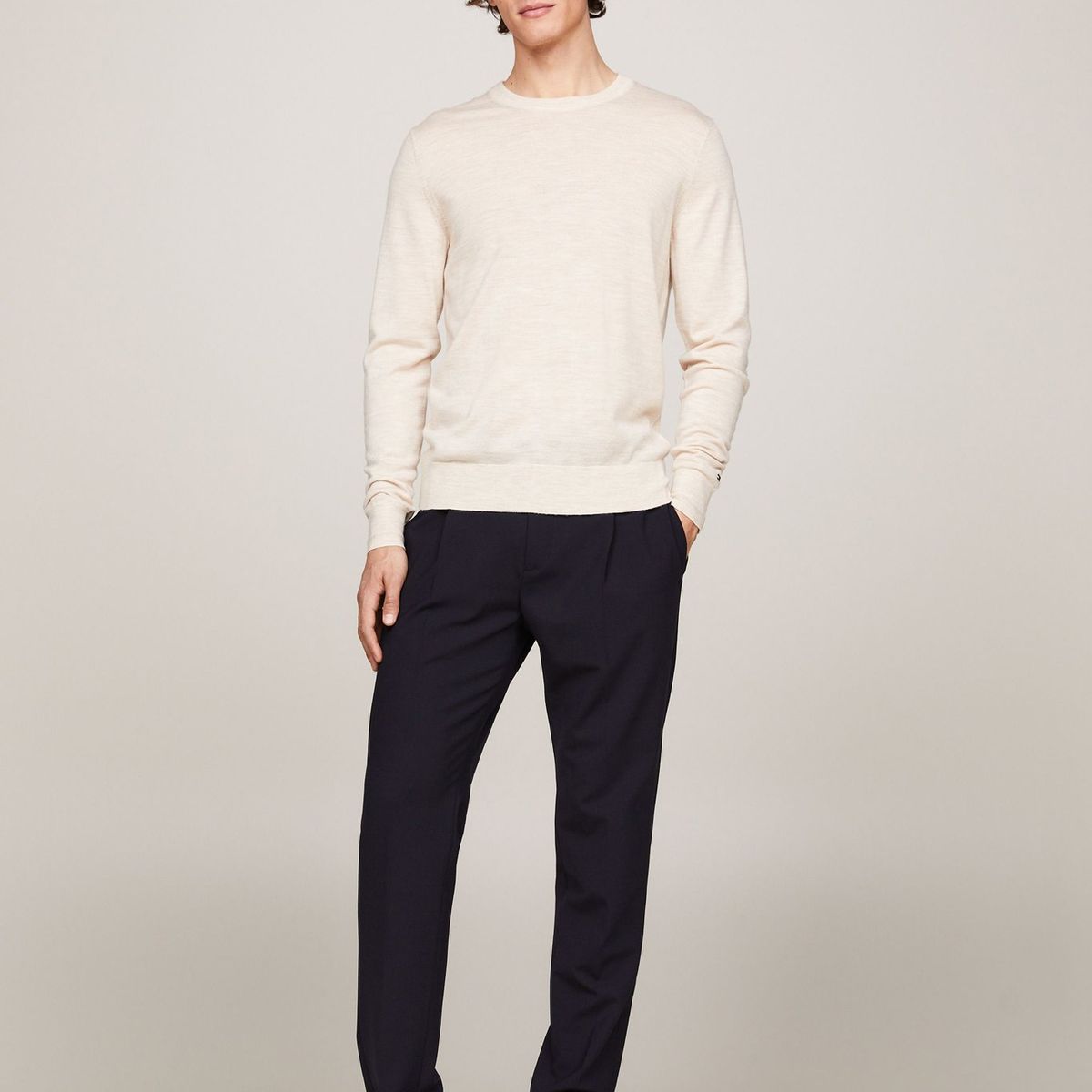 TOMMY HILFIGER - Saco Beige tejido de lana merina fina Para Hombre Tommy Hilfiger