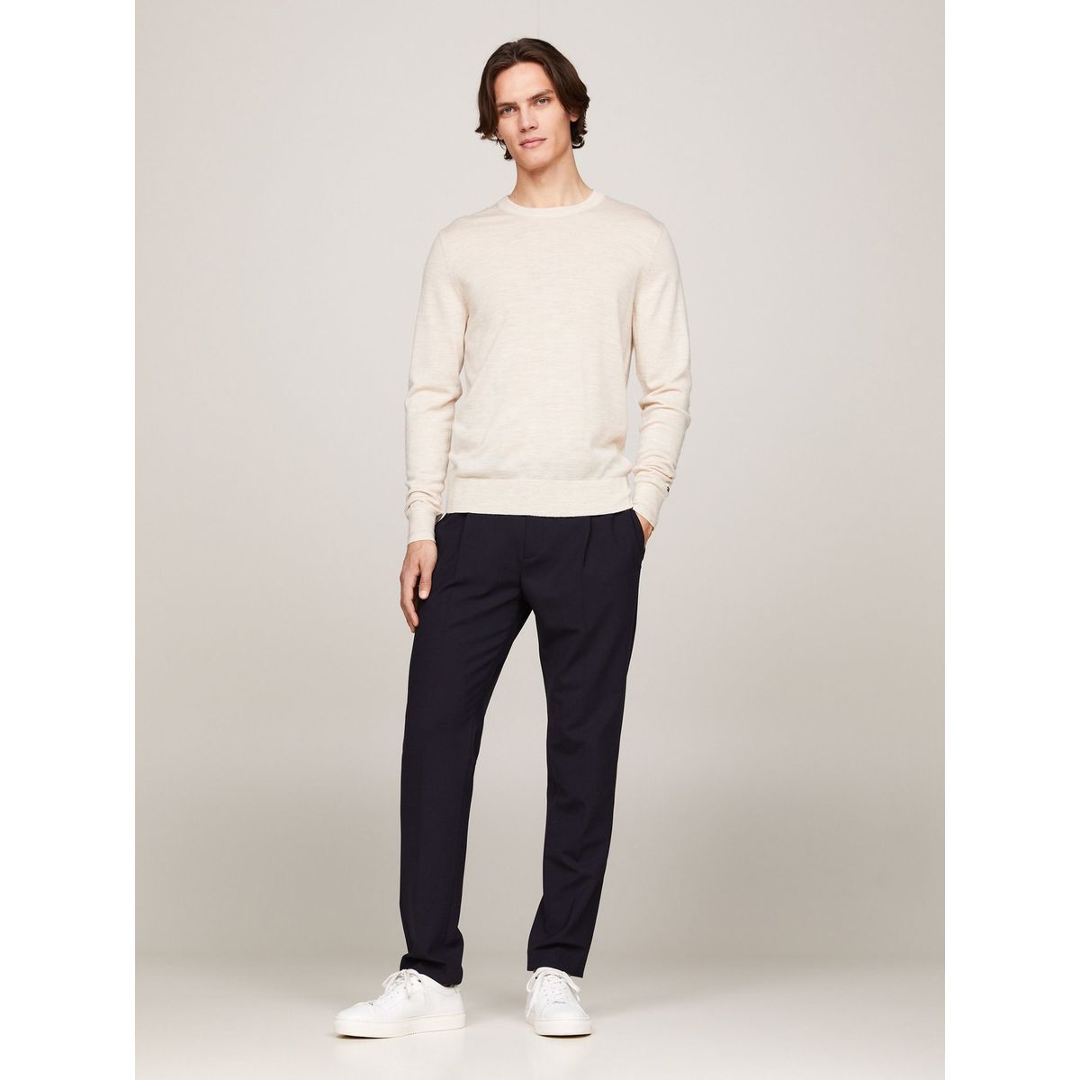 TOMMY HILFIGER - Saco Beige tejido de lana merina fina Para Hombre Tommy Hilfiger