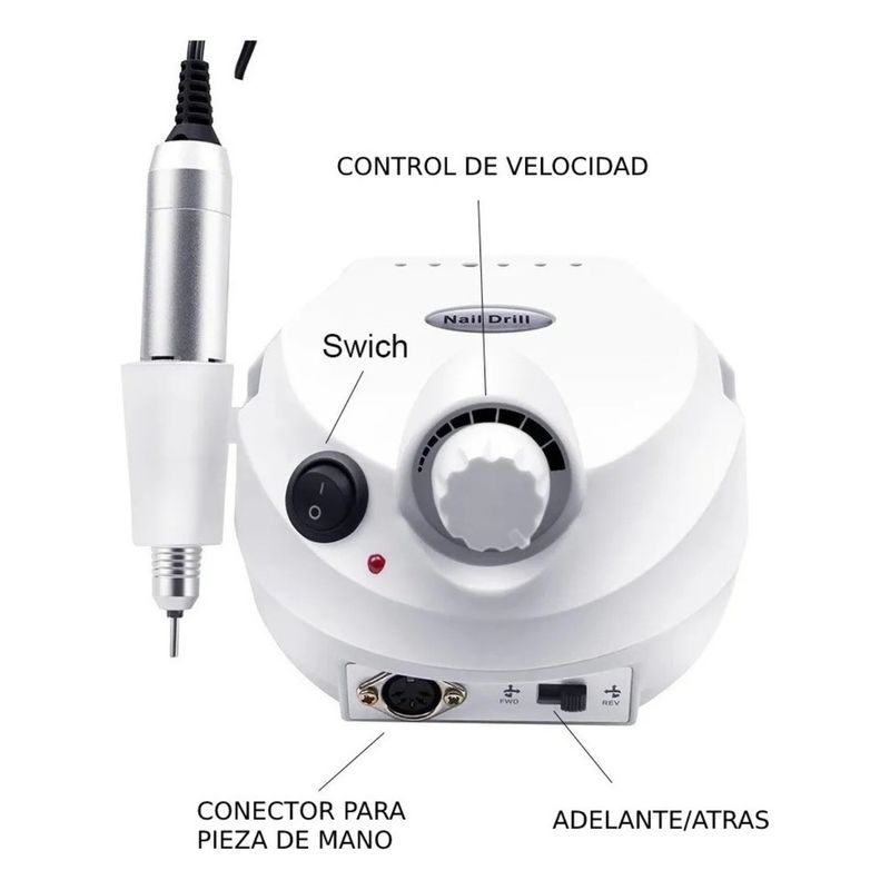 GENERICO - Pulidor Uñas Eléctrico Profesional Manicure Pedicure
