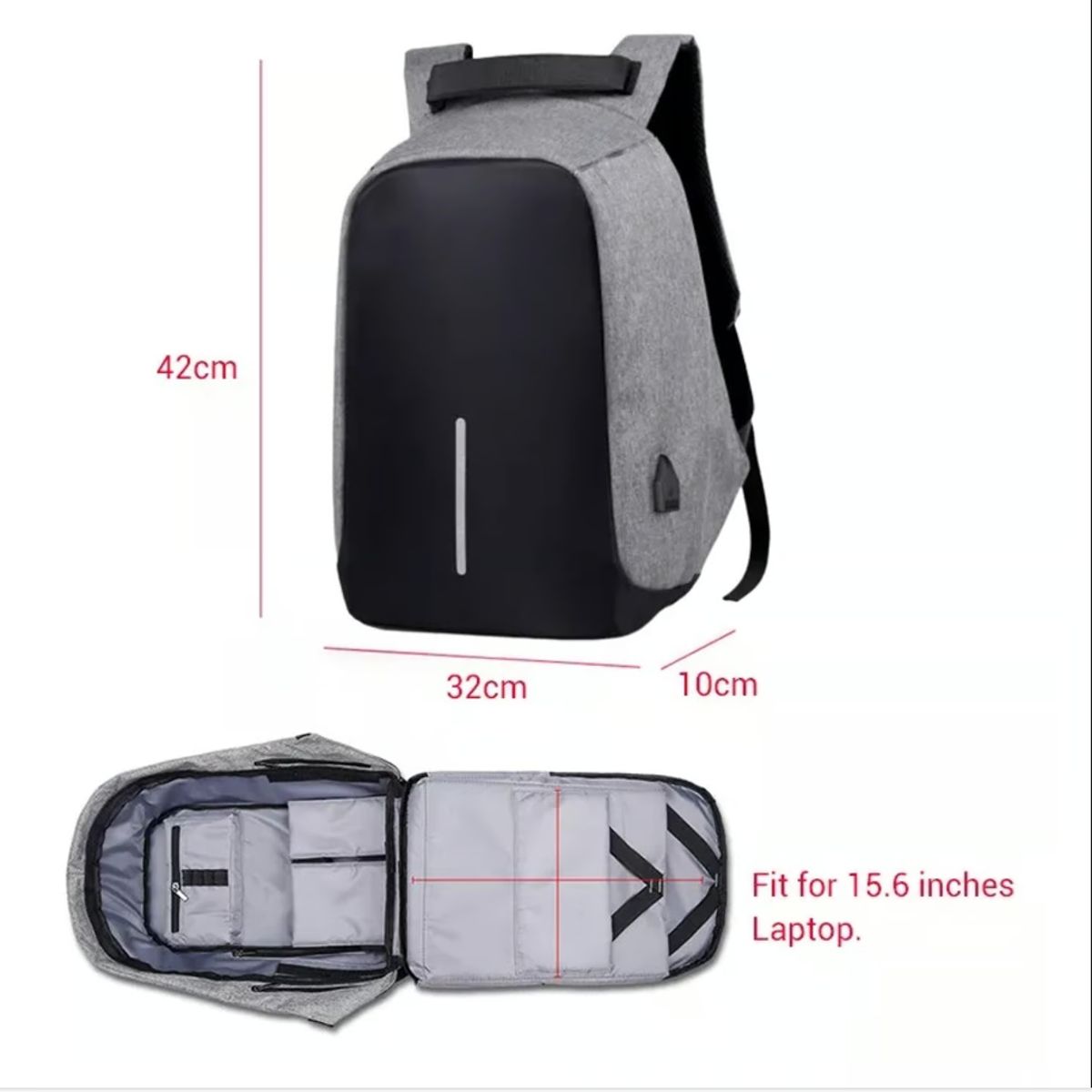 BOLS - BOLSO ANTIROBO GRAN CAPACIDAD CON PUERTO USB