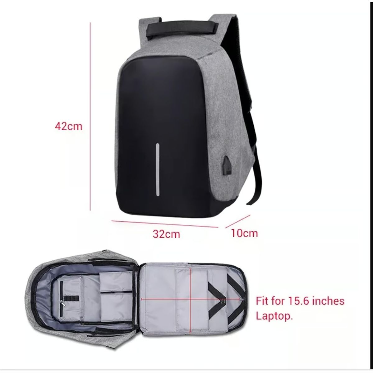 BOLS - BOLSO ANTIROBO GRAN CAPACIDAD CON PUERTO USB