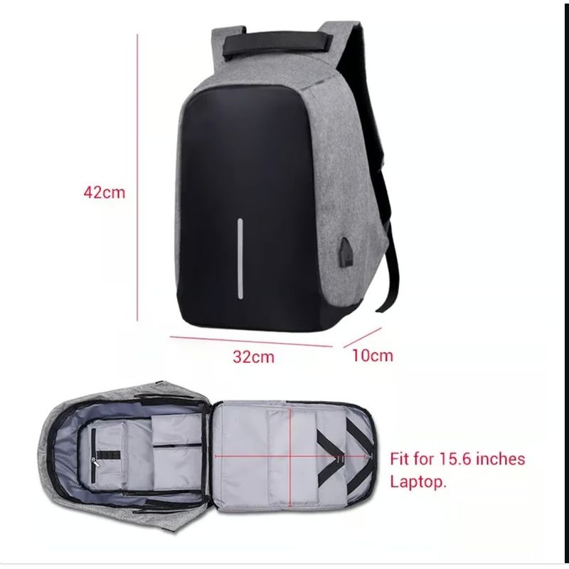 BOLS - BOLSO ANTIROBO GRAN CAPACIDAD CON PUERTO USB
