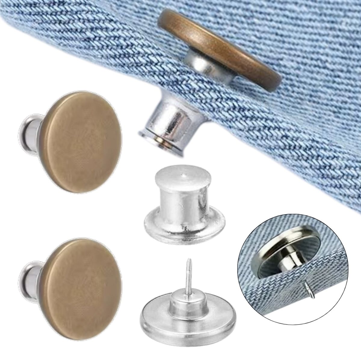 GENERAL - Botones Ajustables Para Jeans Pantalones X4 Unidades