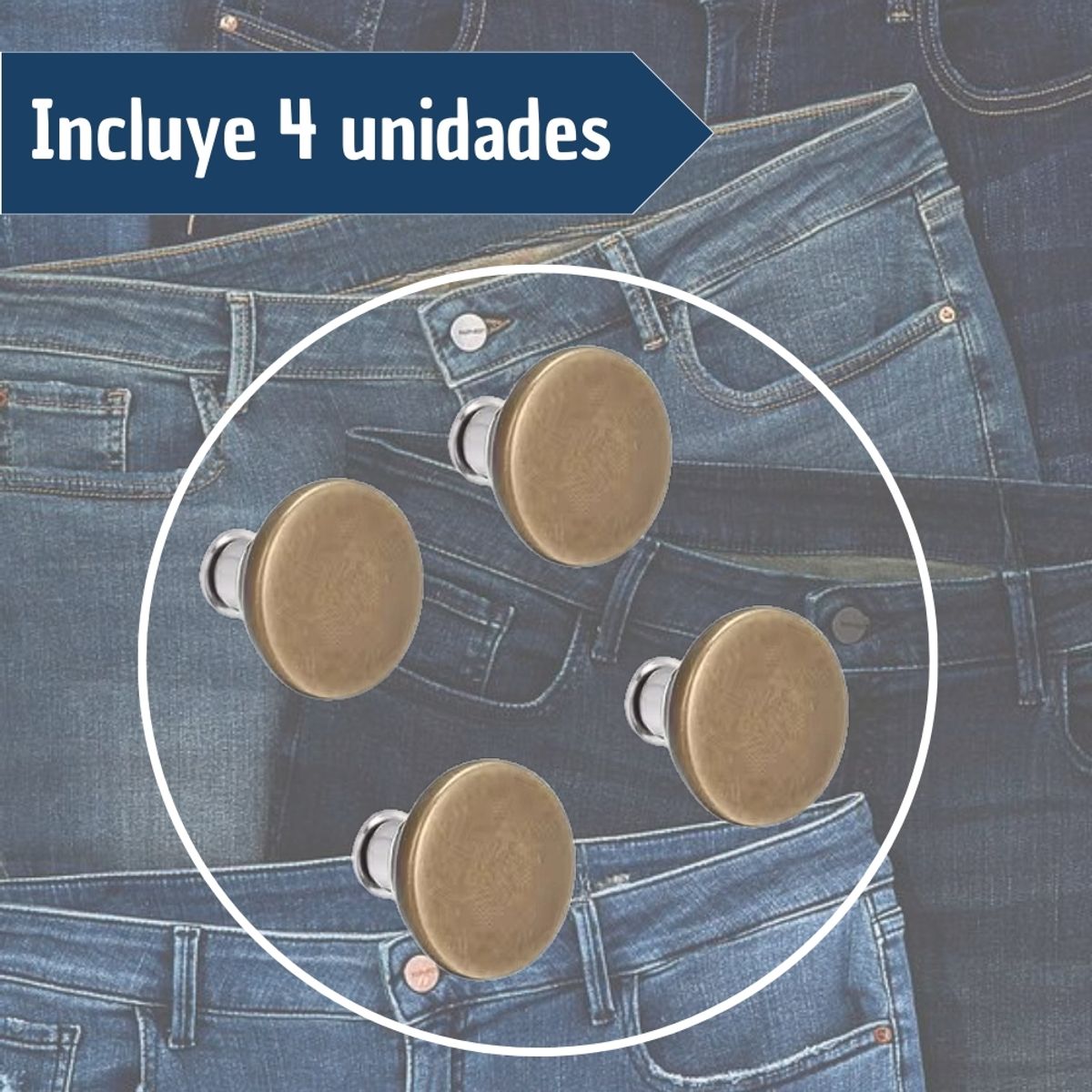GENERAL - Botones Ajustables Para Jeans Pantalones X4 Unidades