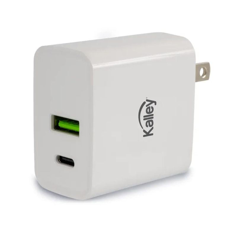 KALLEY - Adaptador de Pared KALLEY Dual USBUSB-C 20W Carga Rápida K-CP Blanco