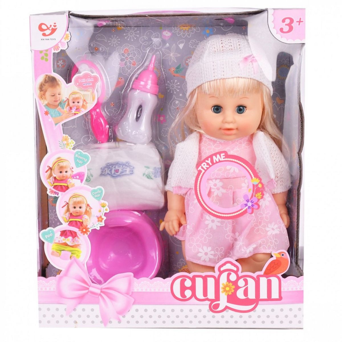 GENERICO - Muñeco Bebe Vestido Margarita Pañal Vacinilla Juguete Niñas