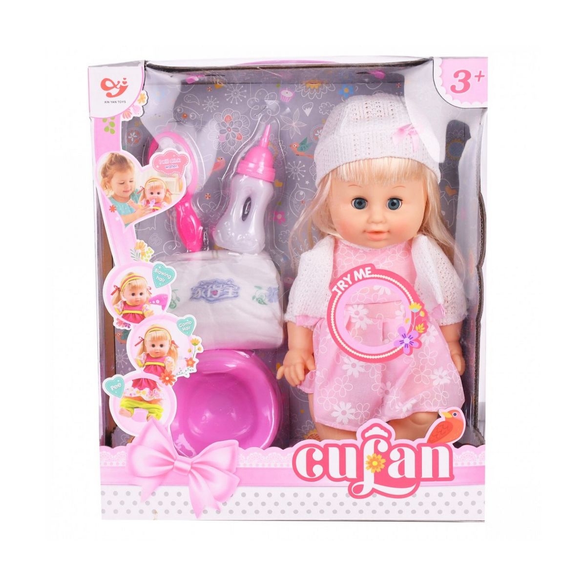 GENERICO - Muñeco Bebe Vestido Margarita Pañal Vacinilla Juguete Niñas