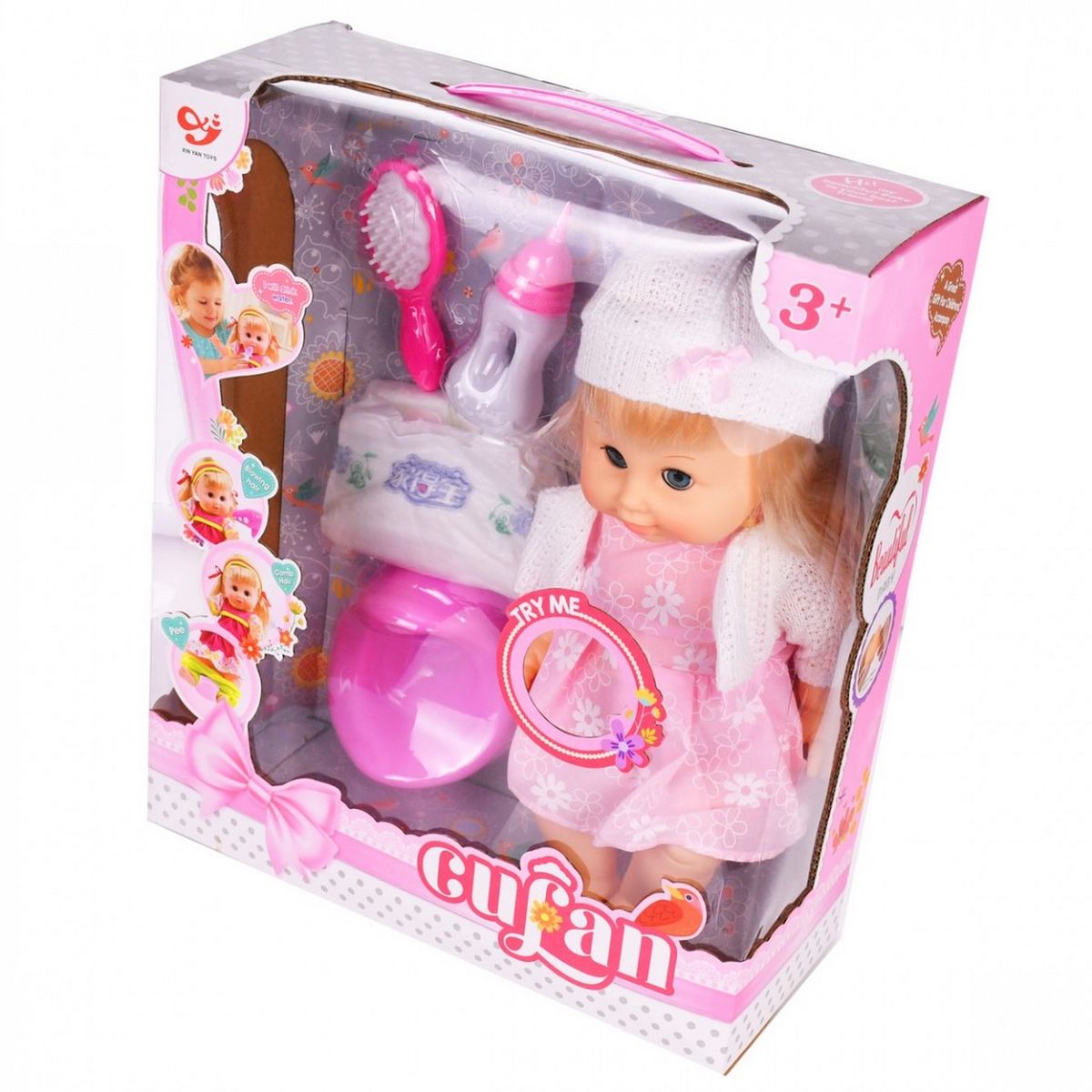 GENERICO - Muñeco Bebe Vestido Margarita Pañal Vacinilla Juguete Niñas