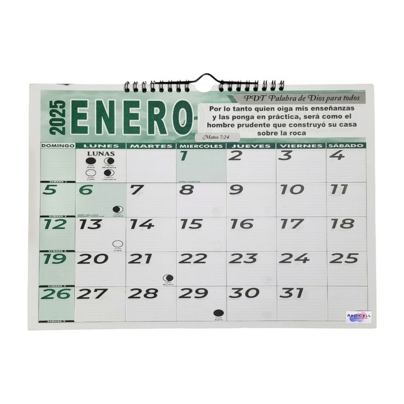 GENERICO - Calendario Programador 2025 Horizontal Mediano 34x24