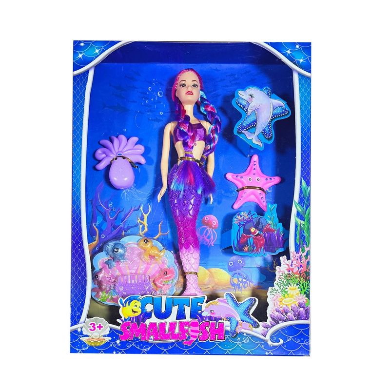 GENERICO - Muñeca Sirena Mundo Acuatico Animales Juguete Niñas