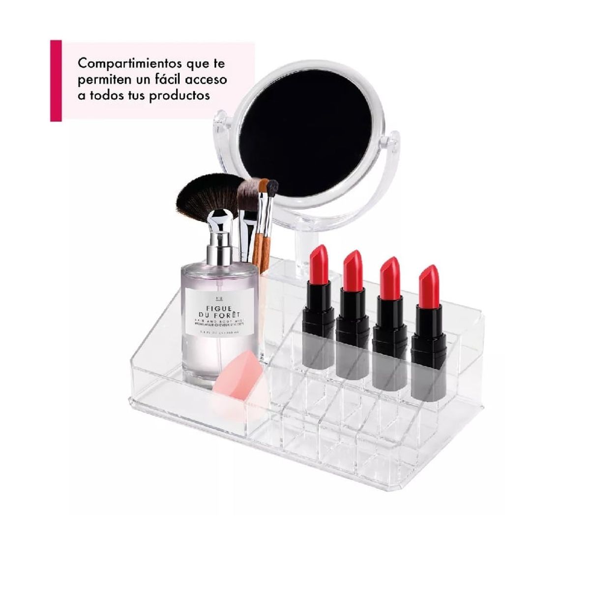 GENERICO - Organizador Maquillaje en Acrilico Cosmetico Joyas con Espejo