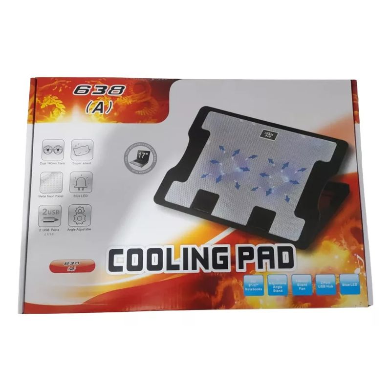 GENERICO - Base Refrigerante Portatil Ventilador Laptop Reclinable Usb