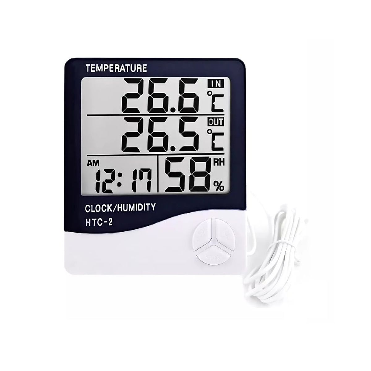 GENERICO - Reloj Termohigrometro Medidor Temperatura Humedad Alarma