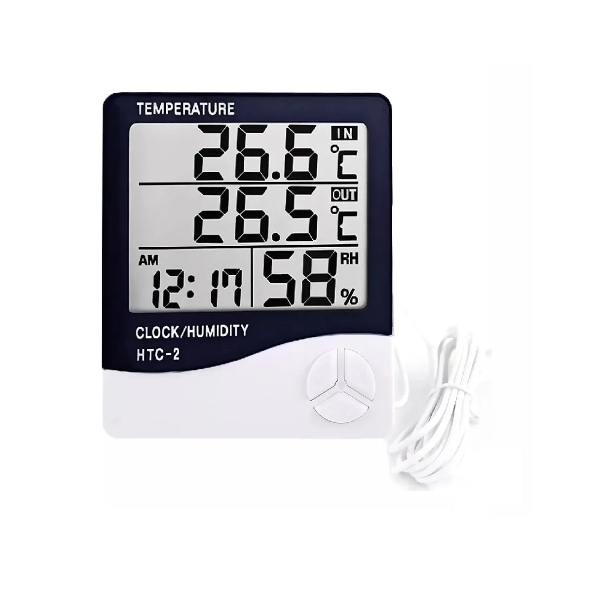 GENERICO - Reloj Termohigrometro Medidor Temperatura Humedad Alarma