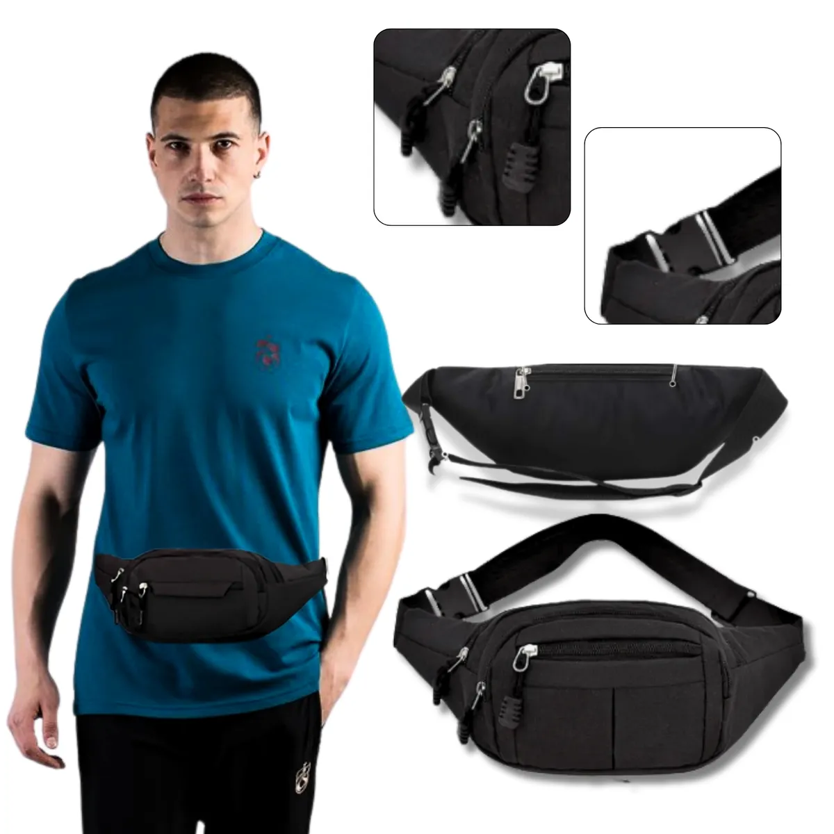 GENERICO - Riñonera Canguro Unisex Multifuncional Impermeable