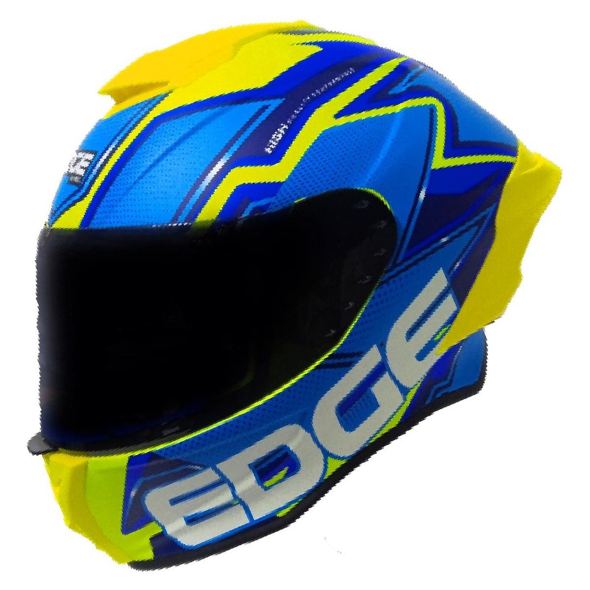EDGE HELMETS - Casco Edge Integral Shanghai Quartz AmarilloAzul Brillante L - Amarillo - M