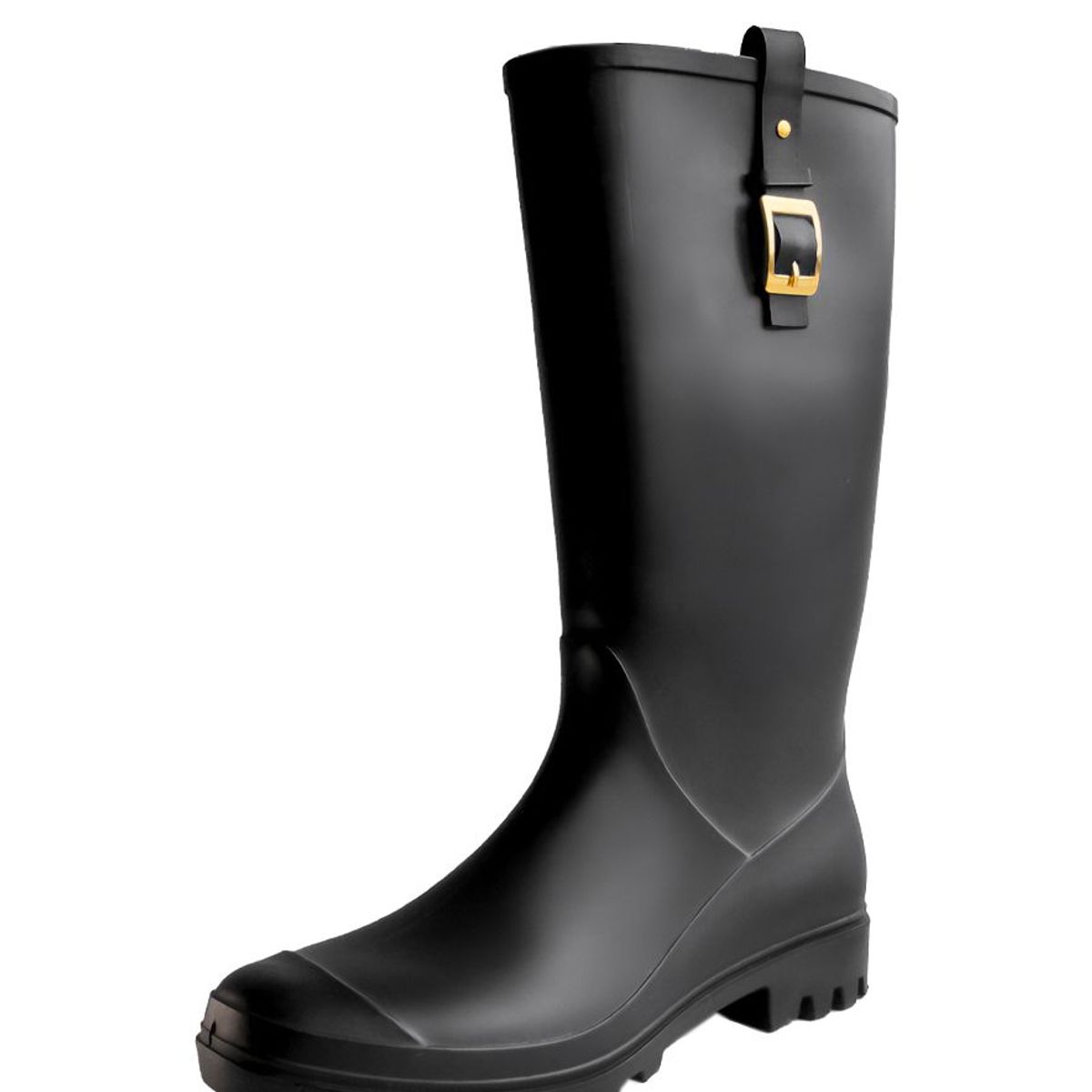 BOTTPLIE - Botas Lluvia Altas Impermeable Golden Hills - Negro Matte