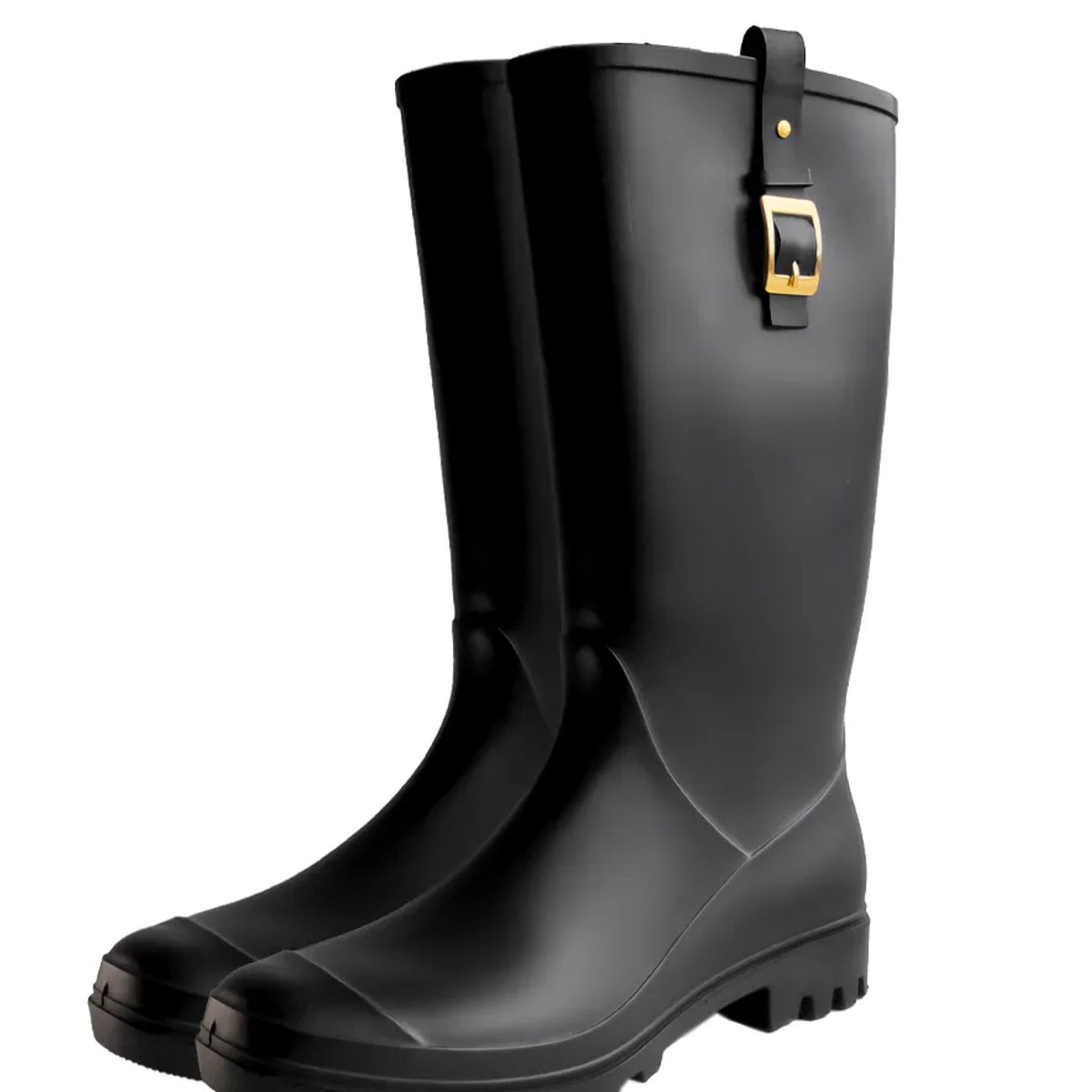 BOTTPLIE - Botas Lluvia Altas Impermeable Golden Hills - Negro Matte