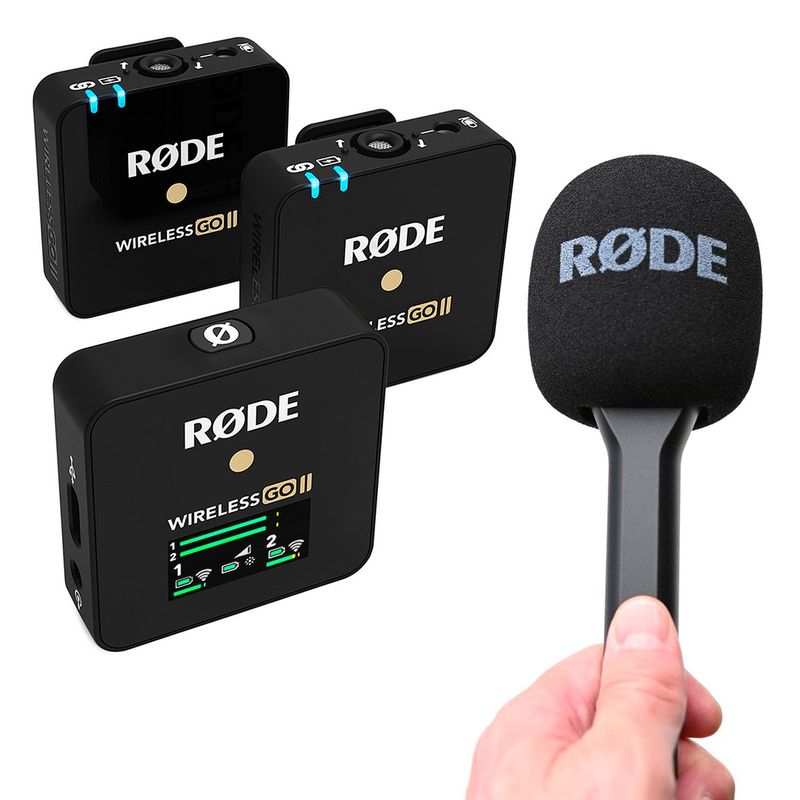 RODE - Micrófono rode wireless go ii con Soporte de mano interview go