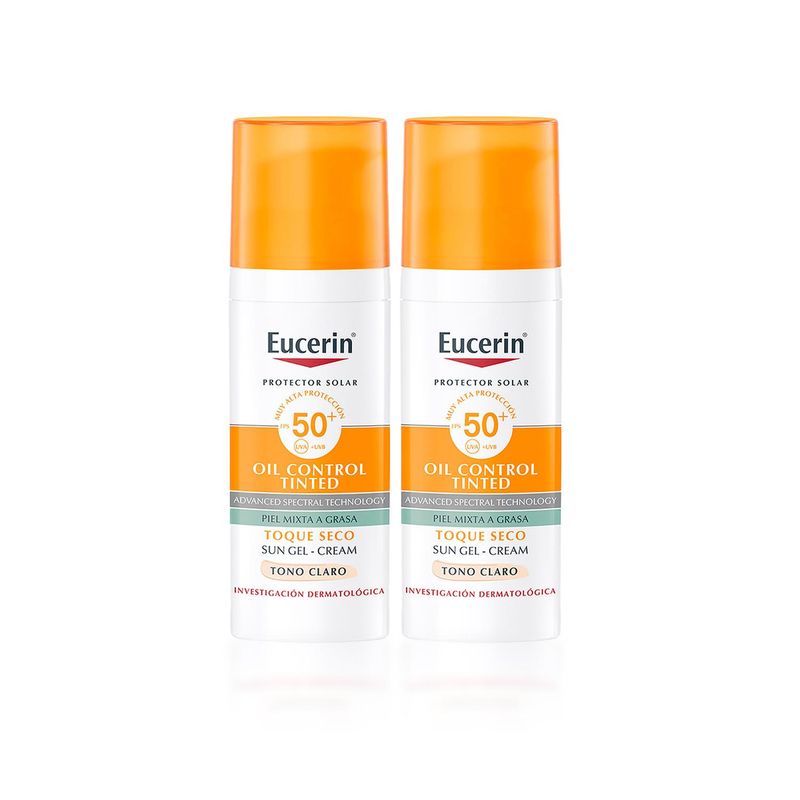EUCERIN - Eucerin Sun Toque Seco Color Claro Fps 50+ 50ml X2
