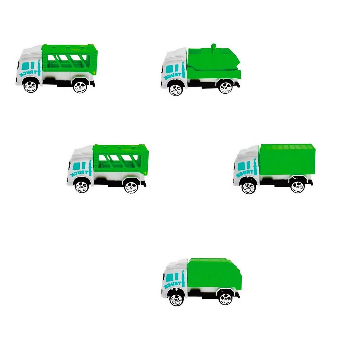 GENERICO - Carro Camiones Recoleccion Grua X 5 Unidades Juguete Niños