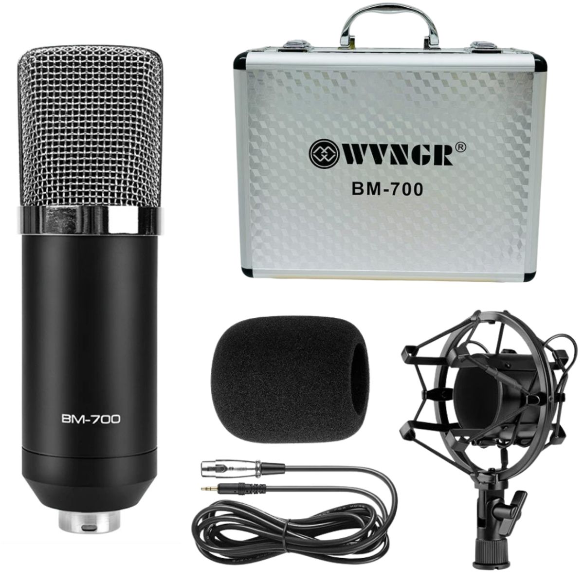 GENERICO - Microfono Condensador Estudio Profesional Bm700 Con Estuche