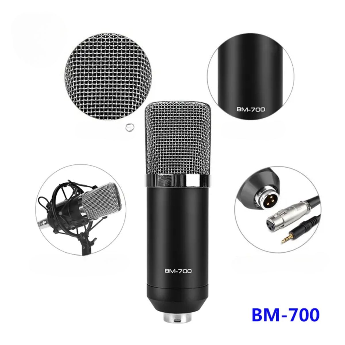 GENERICO - Microfono Condensador Estudio Profesional Bm700 Con Estuche