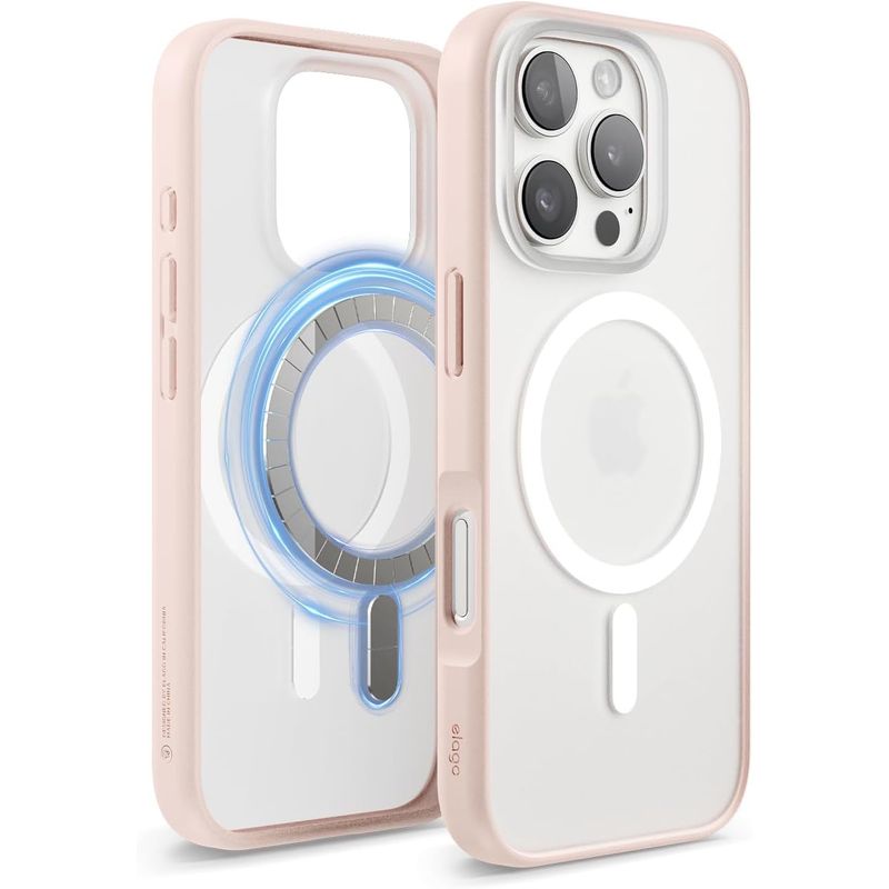 ELAGO - ELAGO Estuche Compatible iPhone 16 Pro Magsafe Transparente / Rosado