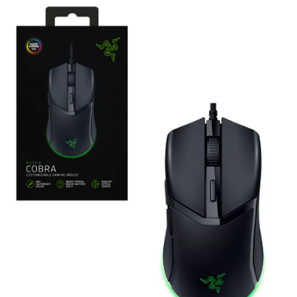 RAZER - Mouse Razer Gamer Cobra Rgb Color Negro