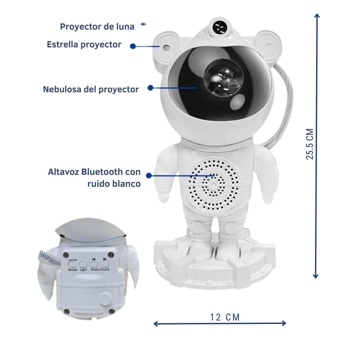 GENERICO - Proyector Astronauta Musical Bluetooth Lámpara LED Musical Nebulosa