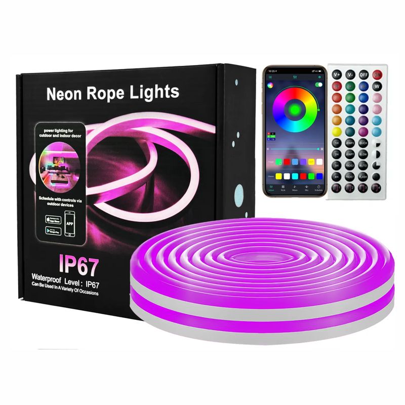 GENERICO - Tira Luz Led Neon Manguera 10 Metros Rítmica Alexa Google