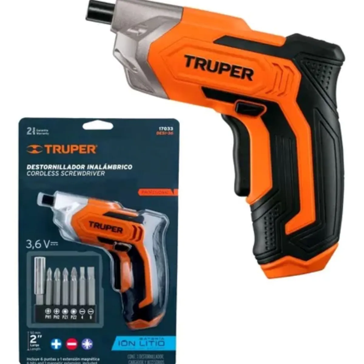 TRUPER - Destornillador -atornillador Inalámbrico Batería 36v Truper