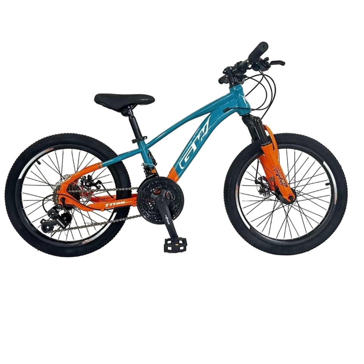 GW - Bicicleta de Montaña GW Titan 20 21V Naranja Verde