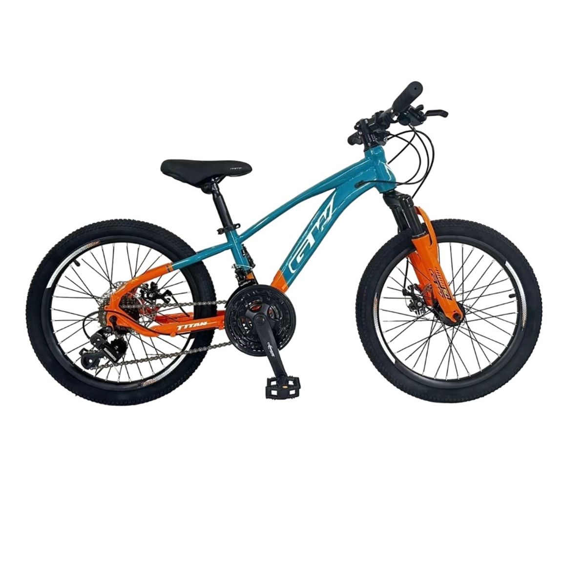 GW - Bicicleta de Montaña GW Titan 20 21V Naranja Verde