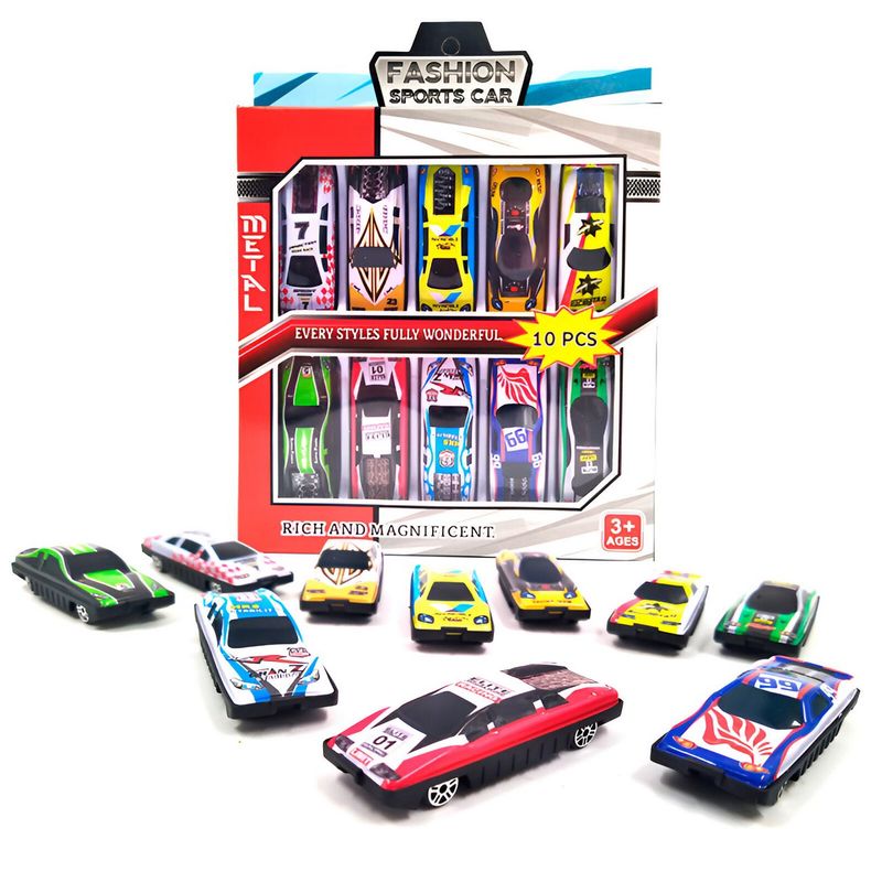 GENERICO - Carro Deportivos Carreras Coleccion Juguete X 10 Unidades
