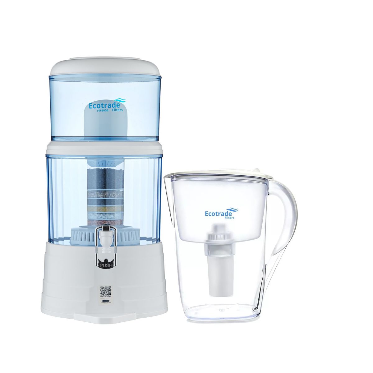 ECOTRADE - Filtro Agua 14 Litros mas Jarra Purificadora Agua Ecotrade