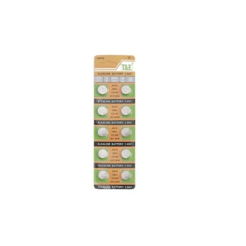 GENERICO - Pila Baterías Lr1130, Ag10, 389 Marca T&e, Pack X10 1.55 V