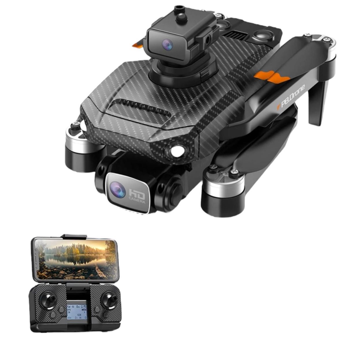 GENERICO - Drone GPS T3 Pro Doble Cámara 1080p Con Estuche 2 Baterías