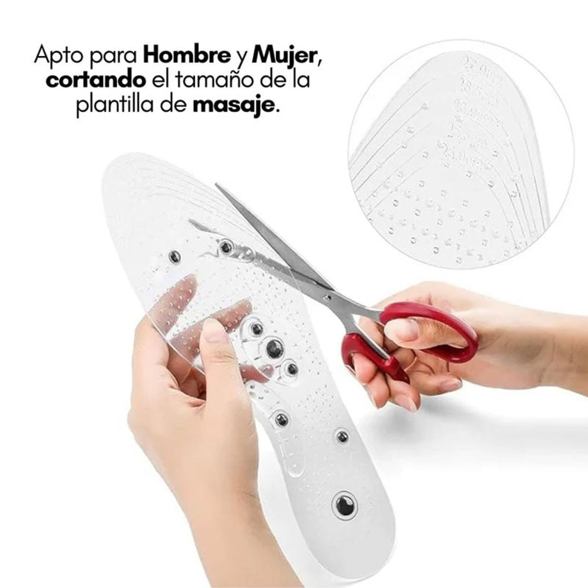 GENERICO - Plantillas masajeador magnético acupuntura terapéutica Negro 41-46