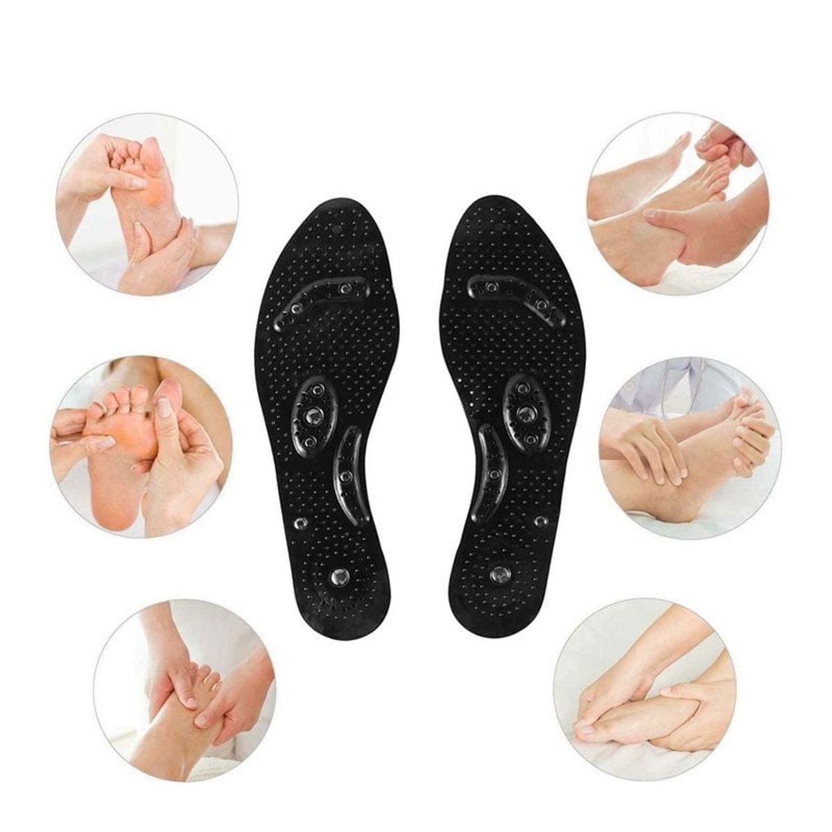 GENERICO - Plantillas masajeador magnético acupuntura terapéutica Negro 35-40