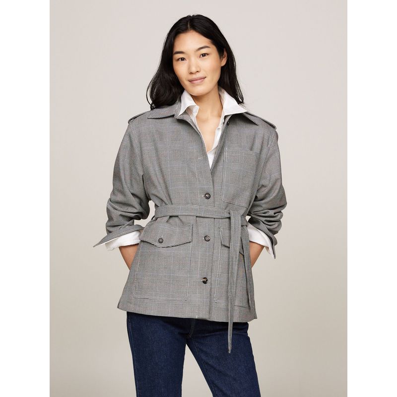 TOMMY HILFIGER - Chaqueta gris tipo americana de cuadros Tommy Hilfiger