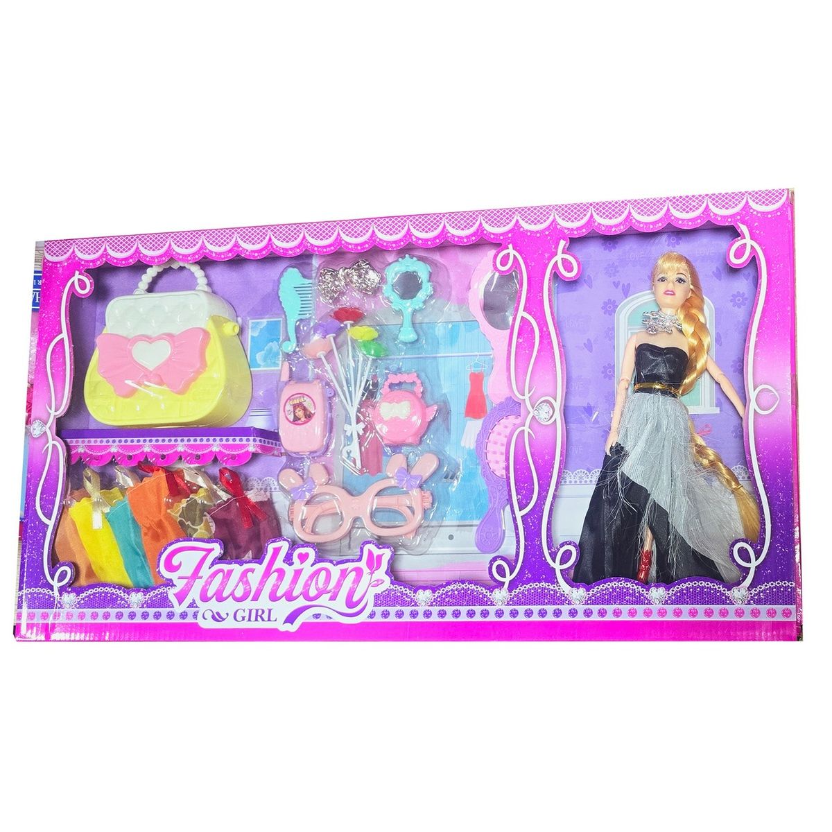 GENERICO - Muñeca Vestido Elegante Accesorios Vestidos Bolso Juguete