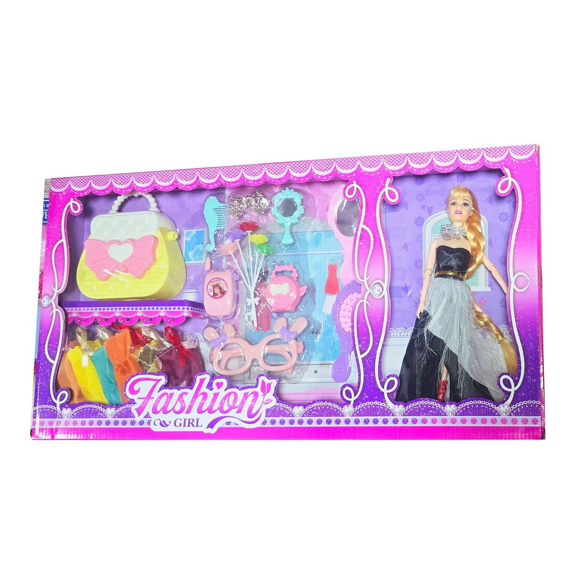 GENERICO - Muñeca Vestido Elegante Accesorios Vestidos Bolso Juguete